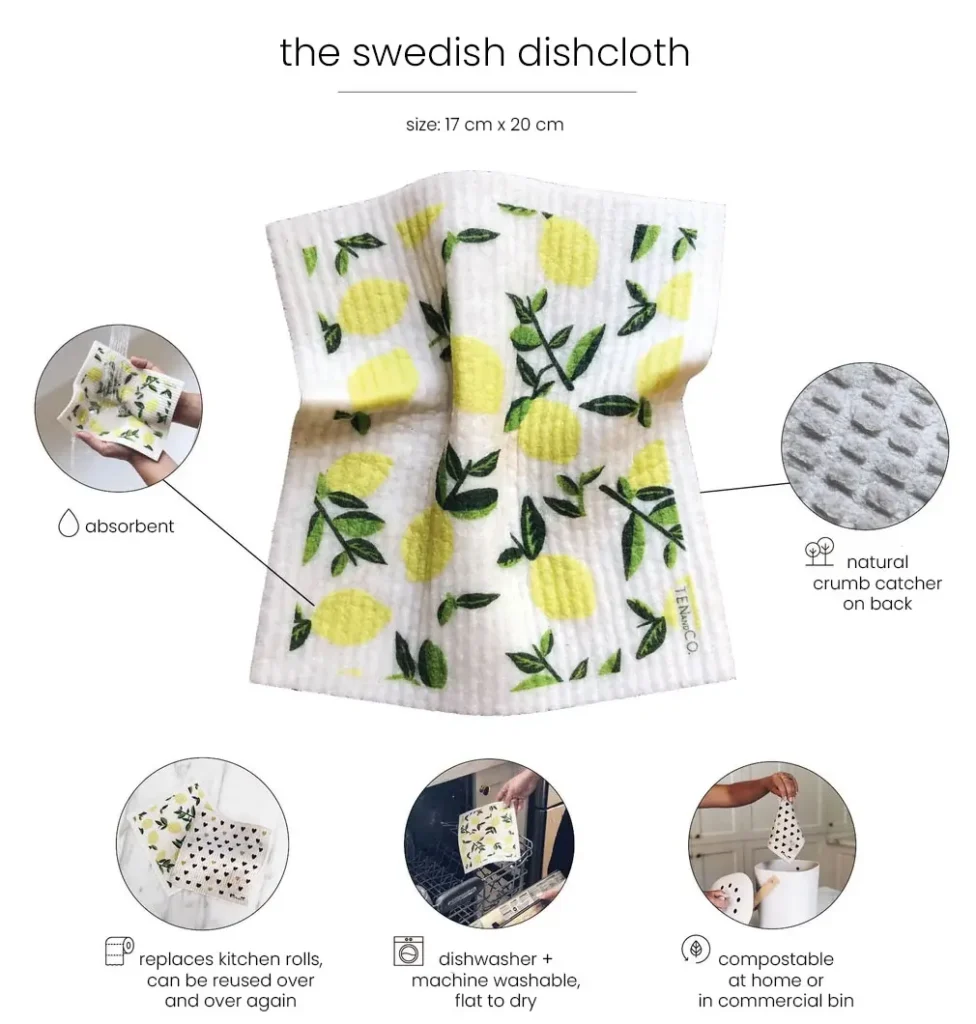 The swedish dishcloth is absorbent and can be reused many times